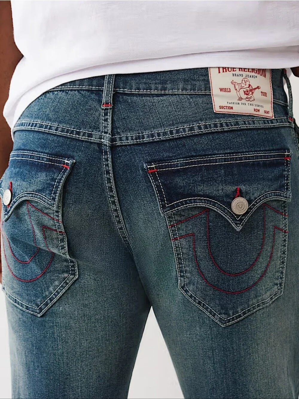Men's True Religion Billy Flap Bootcut Jeans Size 36×29 Y2K Streetwear Stretch